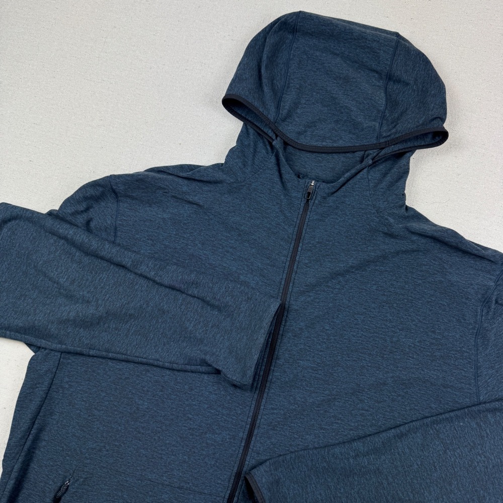 Lululemon Men's Navy Blue Hooded Zip-Up Shirt XXL
